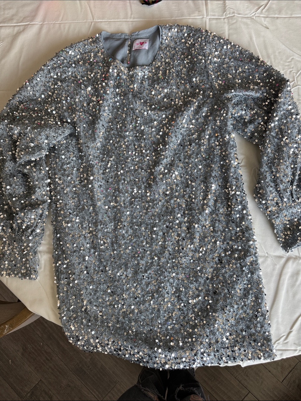 Buddy Love Silver Sequin Midi Dress Small